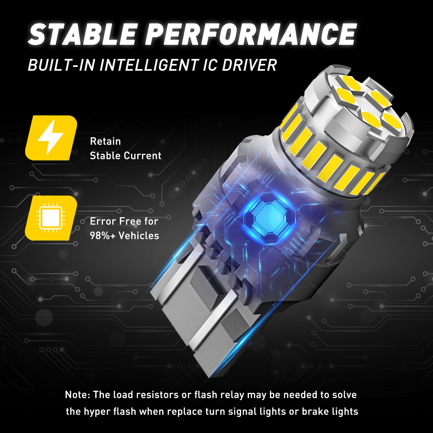 7443 7440 LED 6500K Reverse Backup Brake Stop Parking Light Bulb CANBUS 2-6X