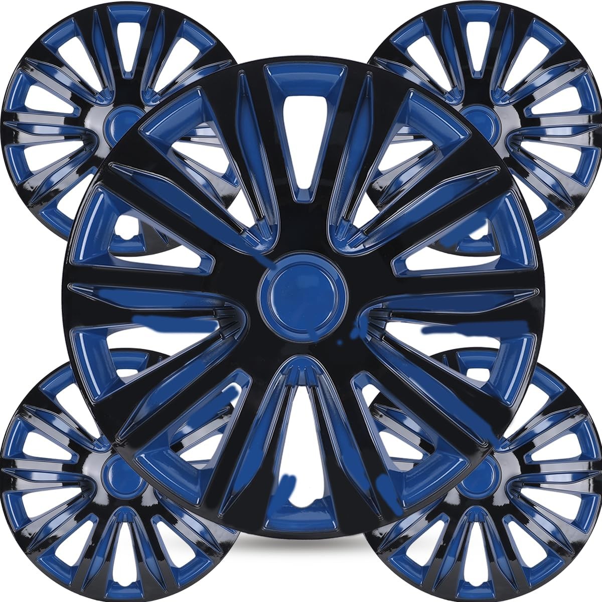 15″ Set of 4 Blue & Black Wheel Covers Hub Caps For R15 Tire & Steel Wheels