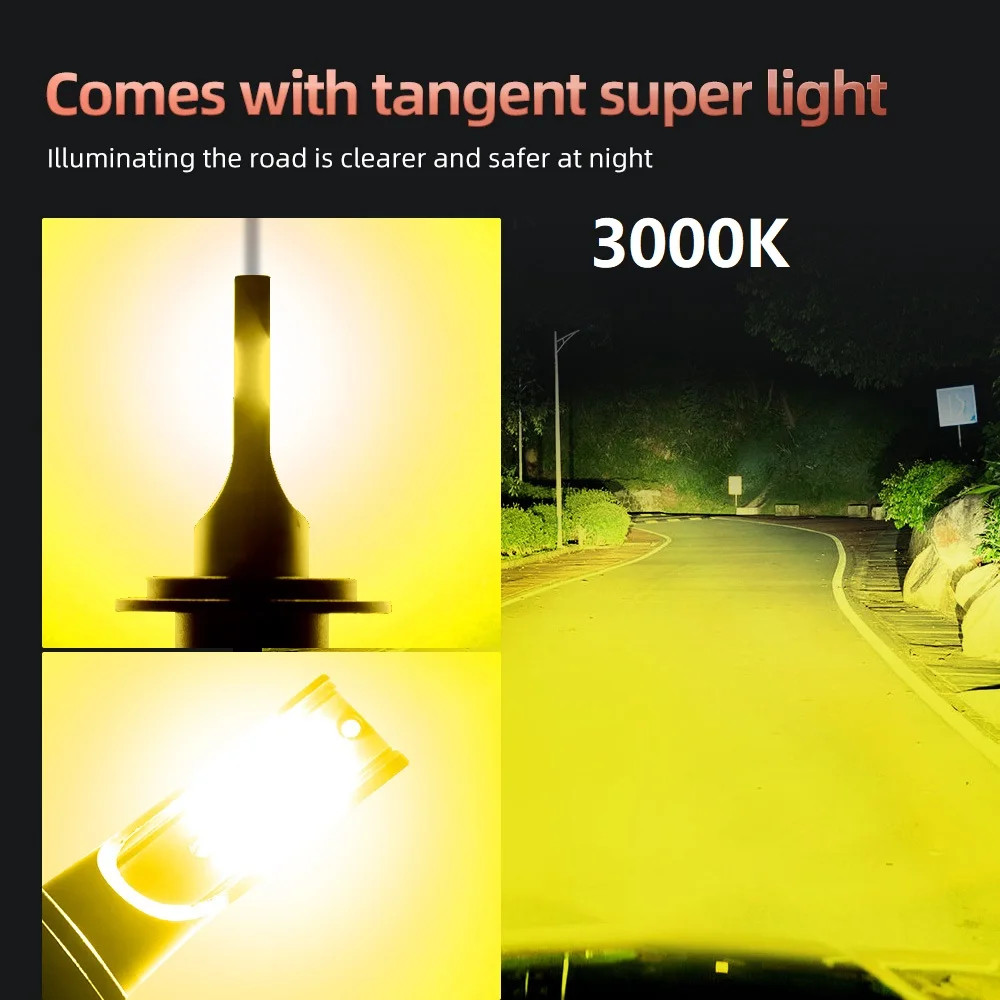 2Pcs H4 H7 H11 H10 LED Car Headlight Bulbs 3000K 6000K PSX24W 9005 HB3 9006 HB4