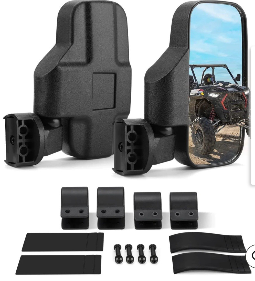 360 Degree Adjustable Side Mirrors for Can Am Maverick X3 RZR w/ 1.75″ – 2″ Bars