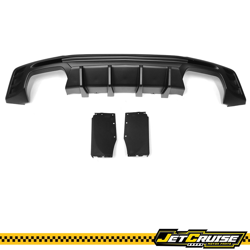 Fits 16-23 Chevy Camaro Rear Bumper Lip Diffuser Matte Black 3pcs PP
