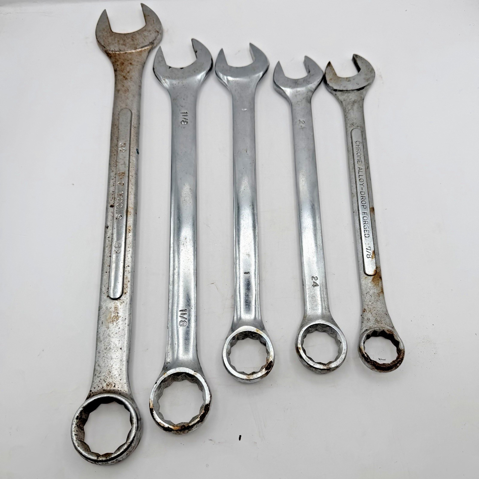 Wrench Set Mixed Lot Of 5 Pieces 12 Point Metric And Imperial SAE
