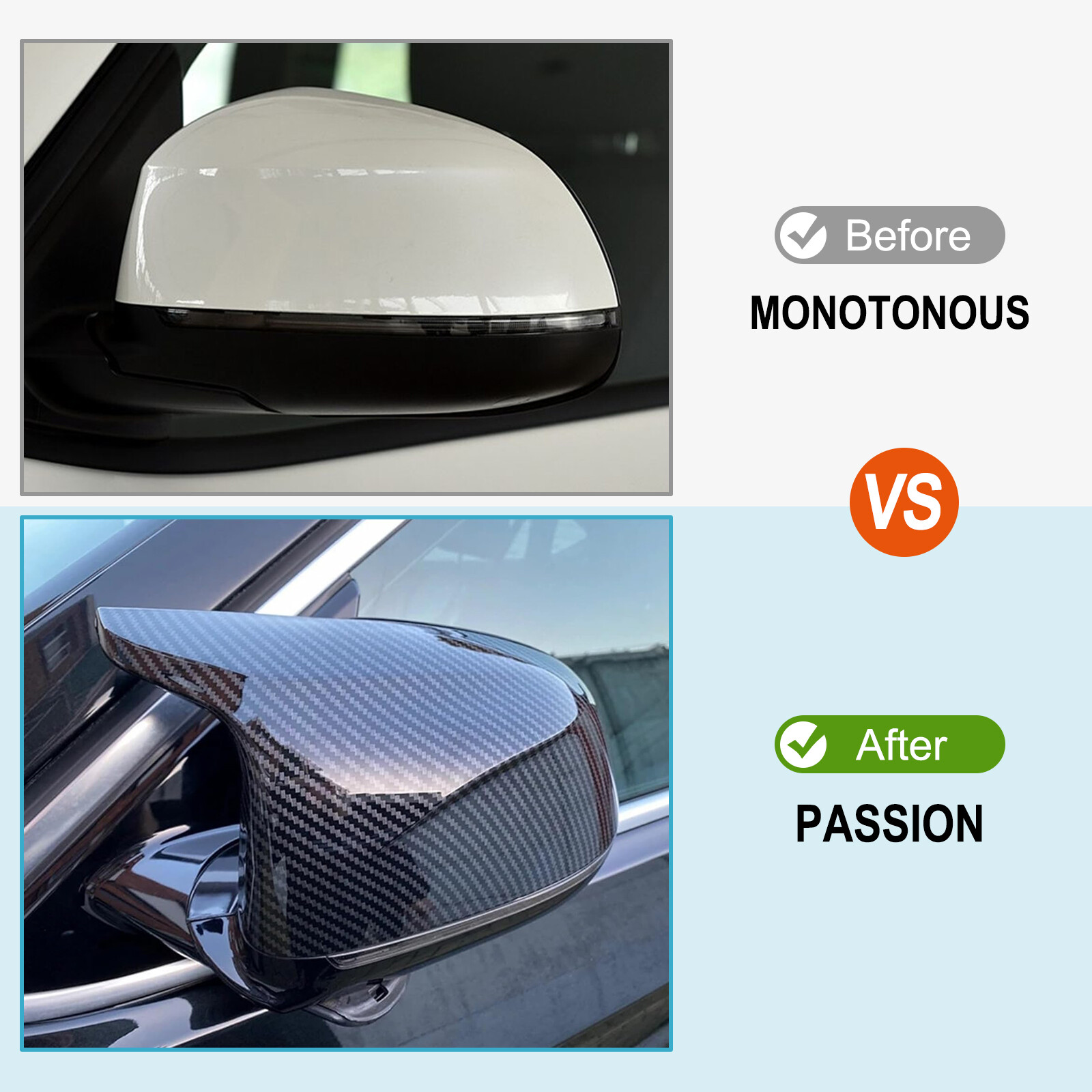 M Look Gloss Black Side Mirror Cover Caps For BMW X5 F15 X4 F26 X3 F25 2014-2018