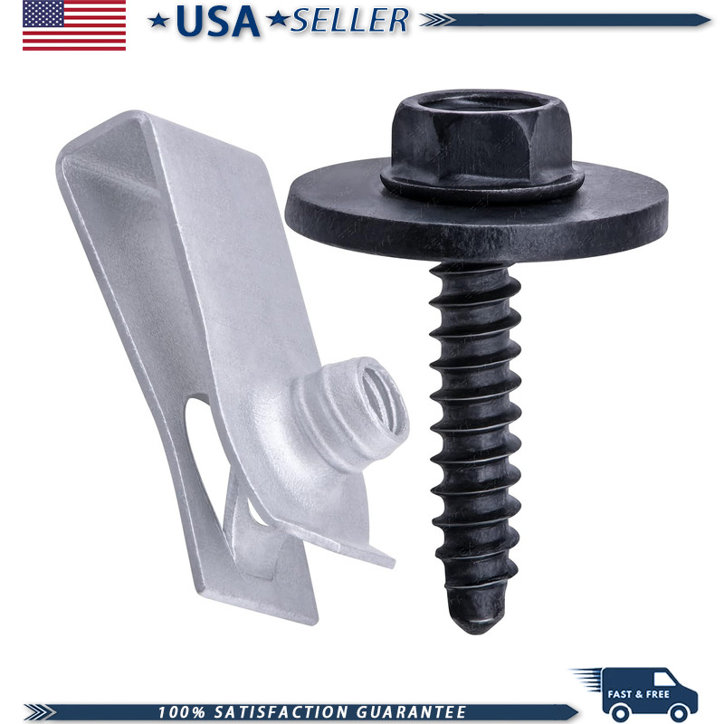 Fender Liner Bumper Cover Splash Shield Wheelhouse Liner Bolt Screw U Nuts Kit,
