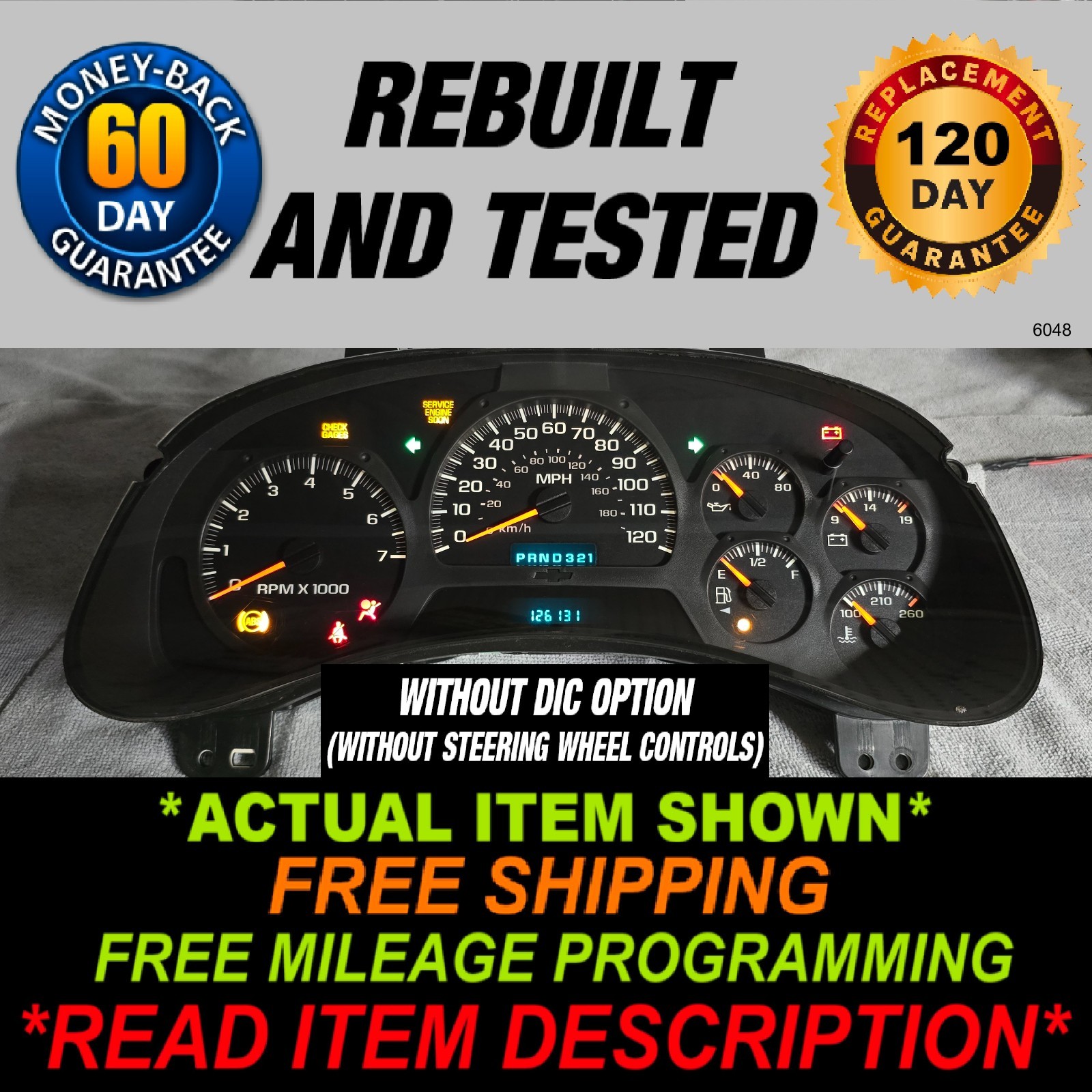 2002-2004 Chevy Trailblazer Gauge Cluster