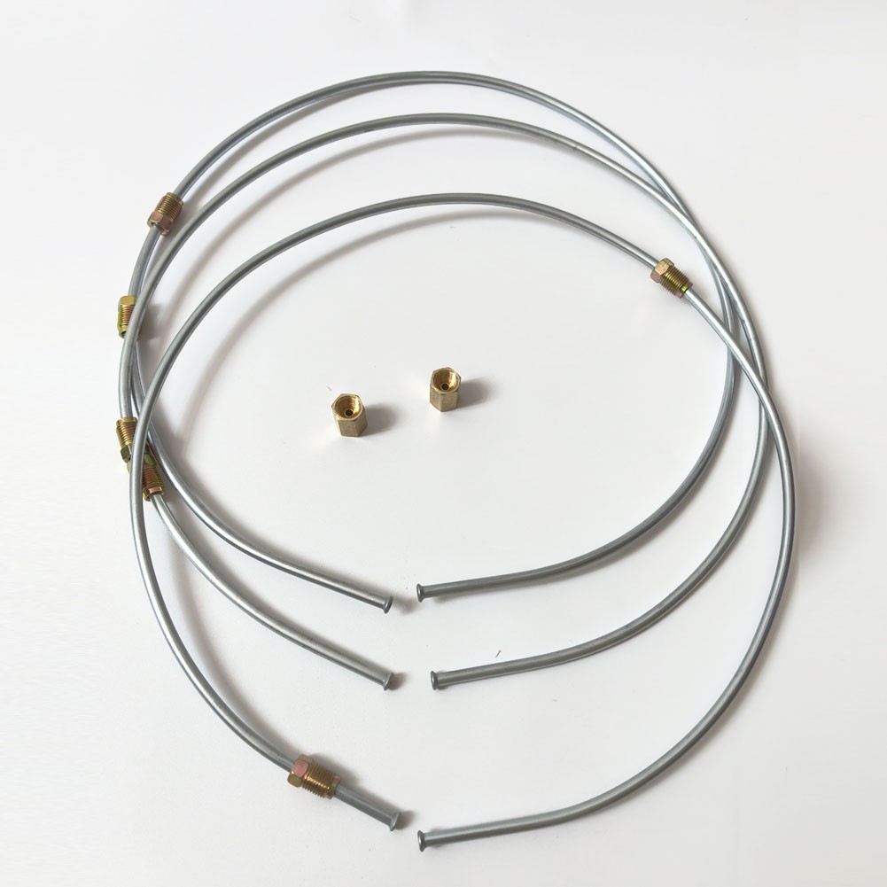 3/16″ Stainless Brake Lines w/ Flared Ends,Fittings & Unions 32″ Long, Pack of 3