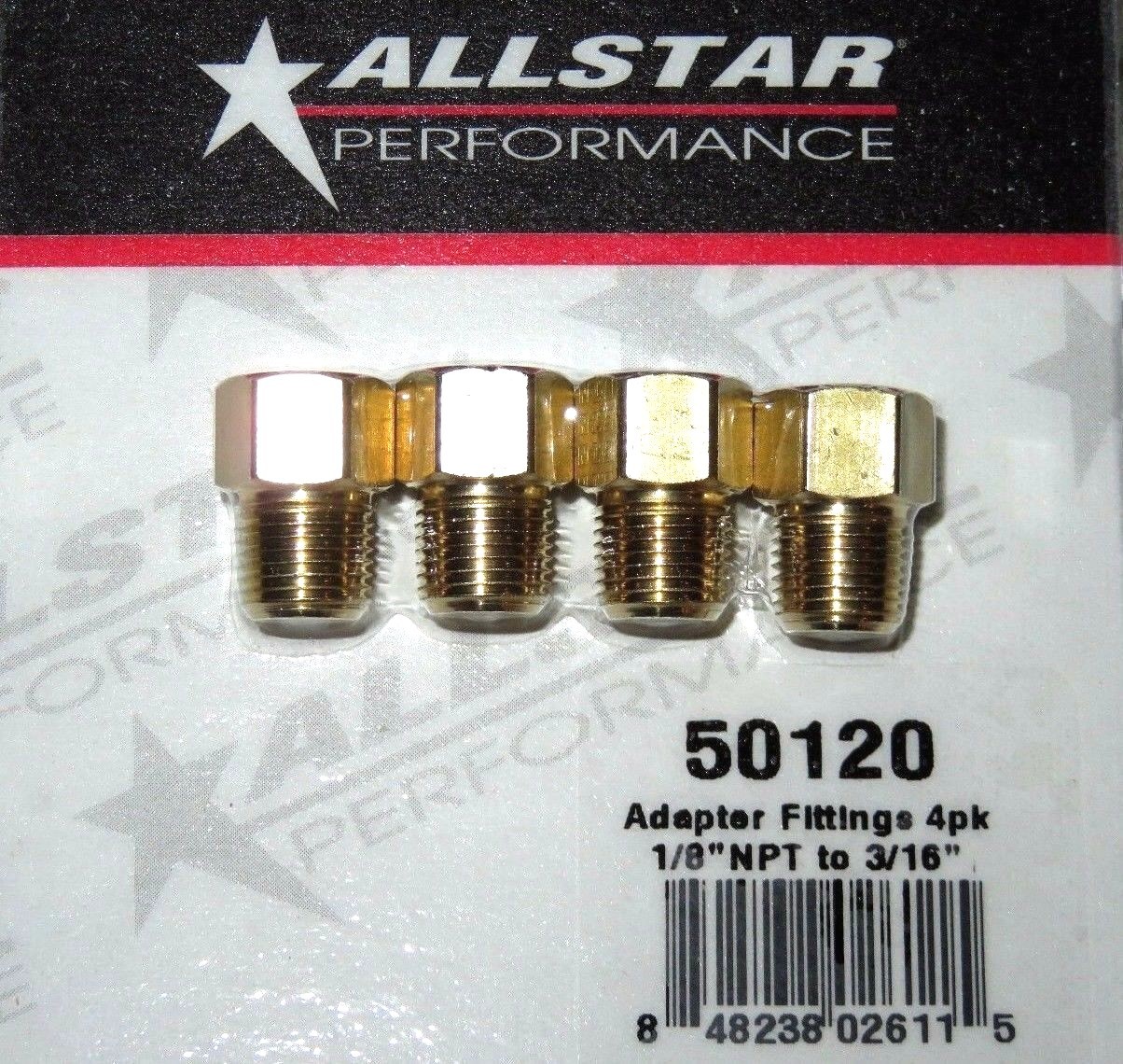 Brake Adapter Inverted Flare Fittings 1/8″-27 NPT To 3/16″ Straight 4pk ALL50120