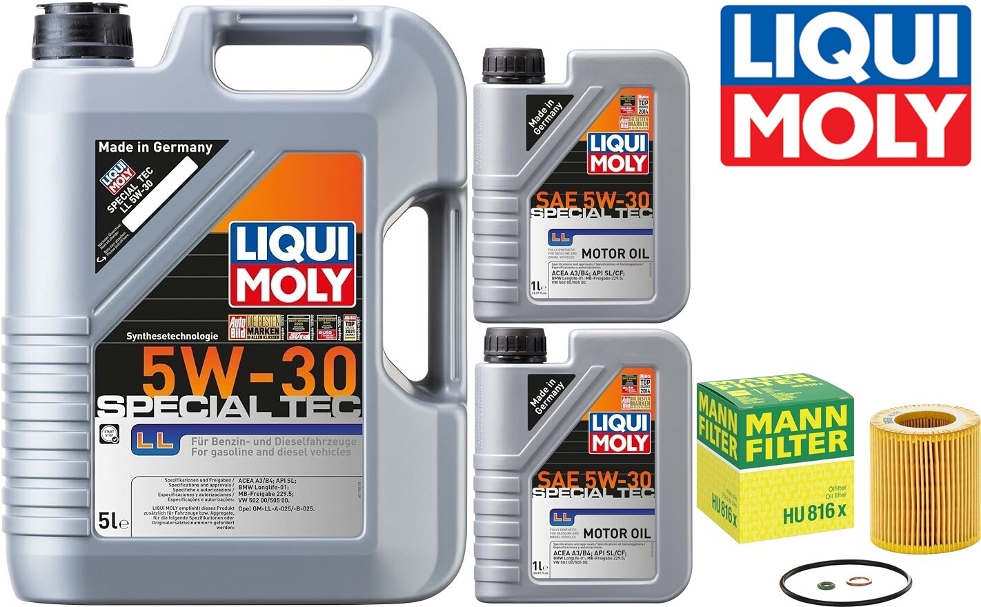 ★ 7 Liters Liqui Moly 5w-30 Special Tec LL Oil Change Kit BMW Longlife-01 MANN