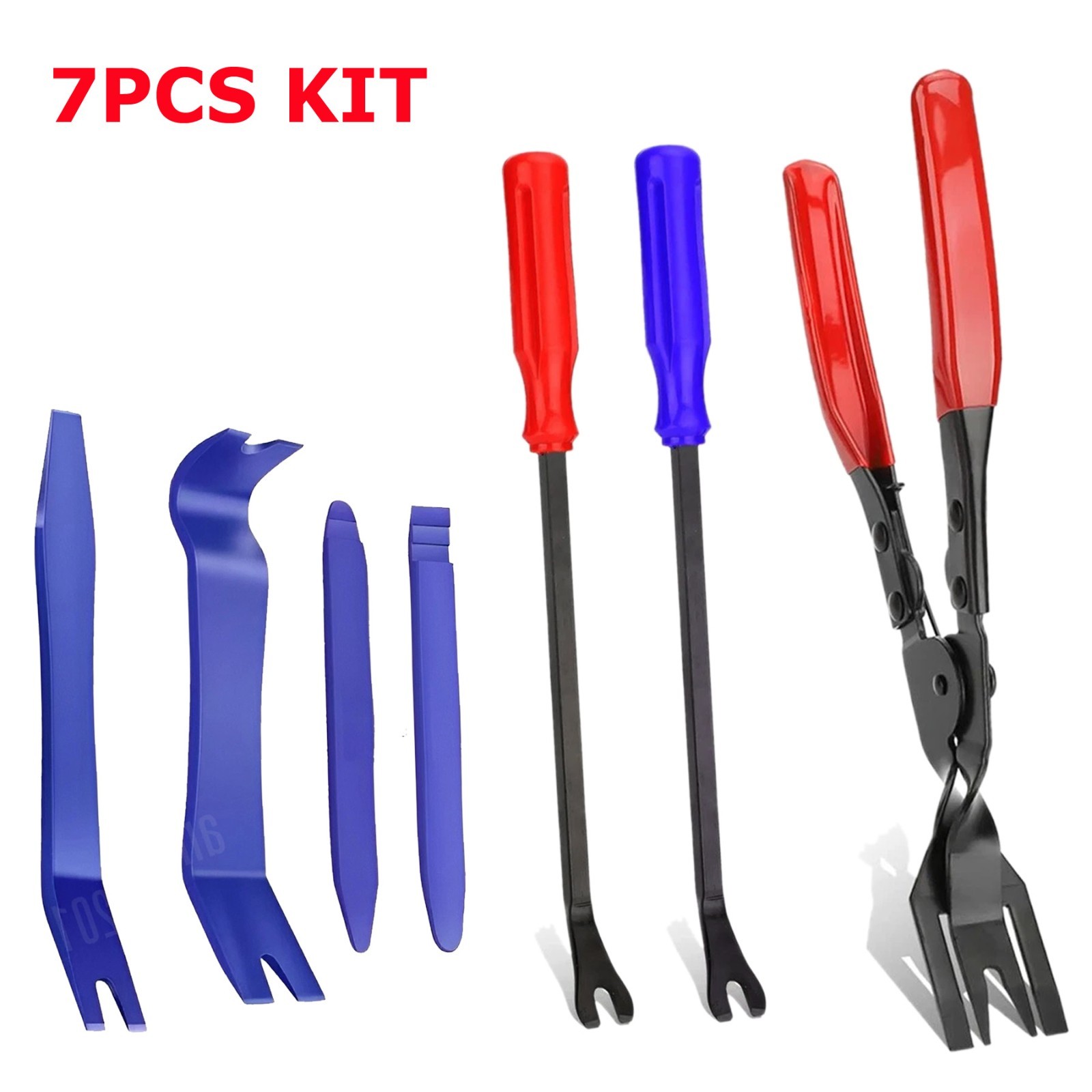 7Pcs Auto Clip Pliers Set and Fastener Remover, Car Trim Rivet Removal Pry Tool