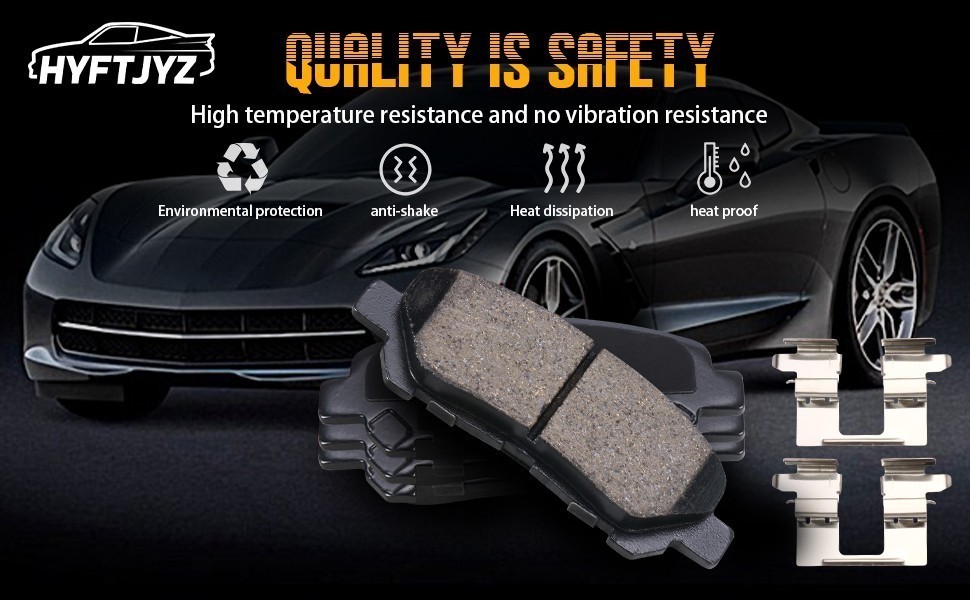 Durable Rear Ceramic Brake Pads Compatible with 2008–2014 Highlander