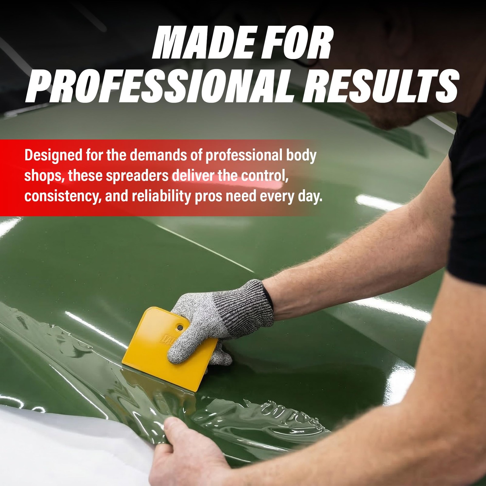 Reusable AutoBody Filler Yellow Spreaders (Pack of 100) – Sizes 4″; 5″; 6″