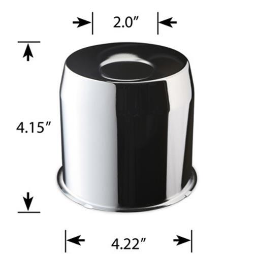 4 Stainless Steel Push Through Center Cap For 4.25″ Trailer Rims Center Bore