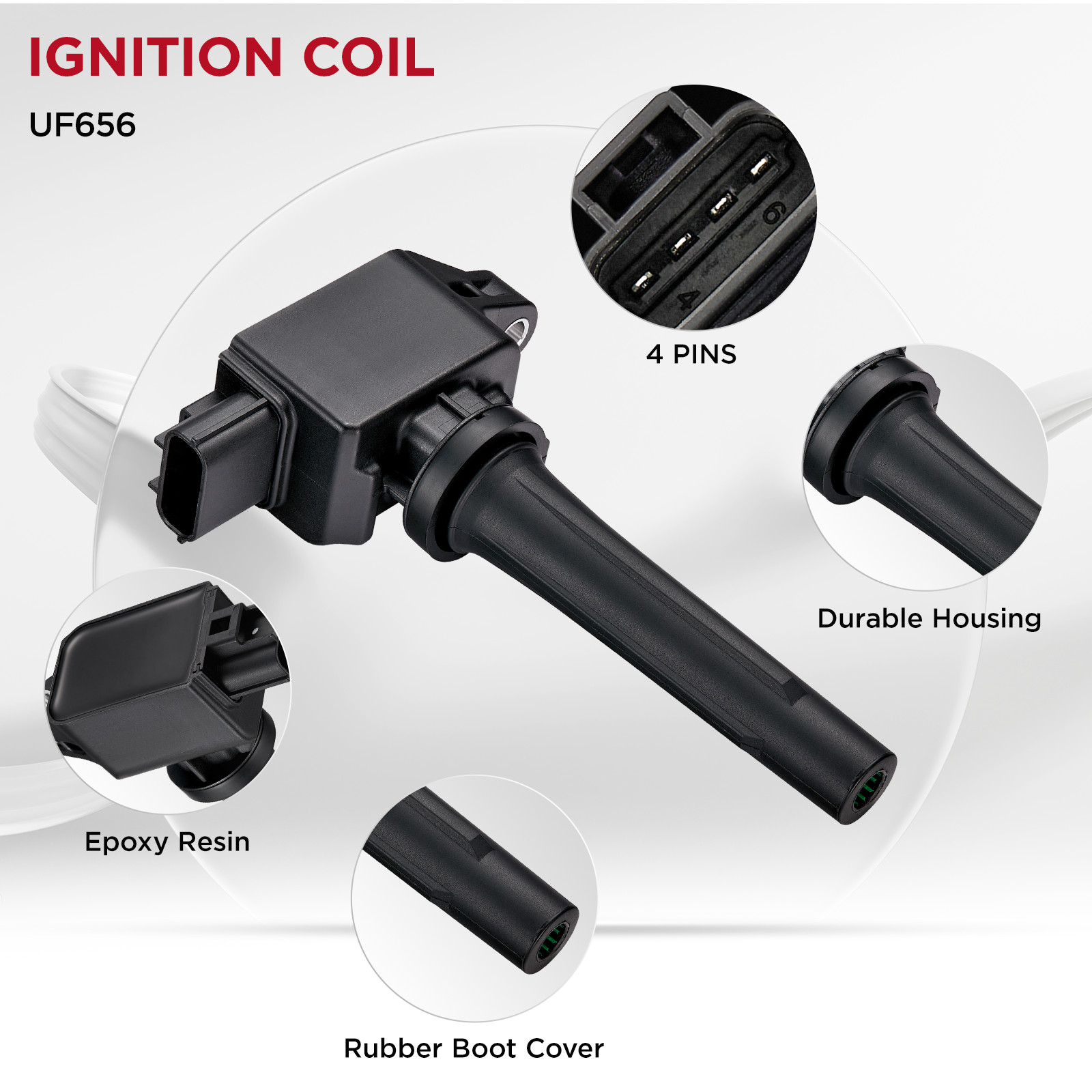 4 pack Energy Ignition Coil & Spark Plug for Mazda 3/ 6/ CX-3/ CX-5/ MX-5 UF656
