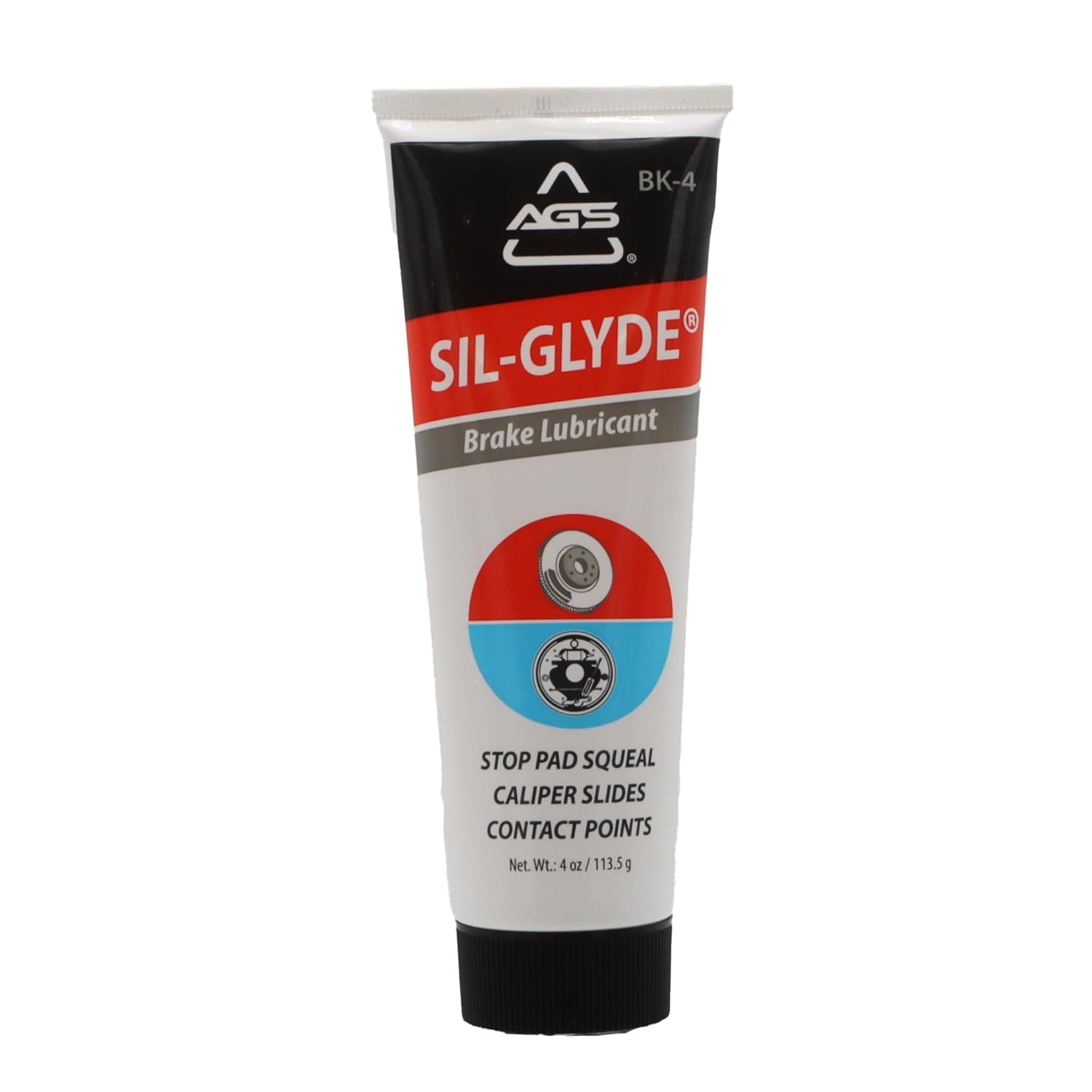 AGS SIL-Glyde 4 oz Tube Silicone Based Brake Assembly Lubricant for Eliminating