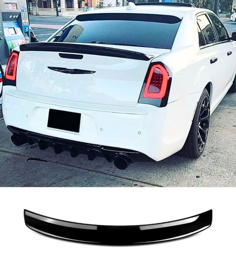 Gloss Black SRT8 Rear Trunk Spoiler Wing Lip Fit 2011-23 Chrysler 300 300S 300C