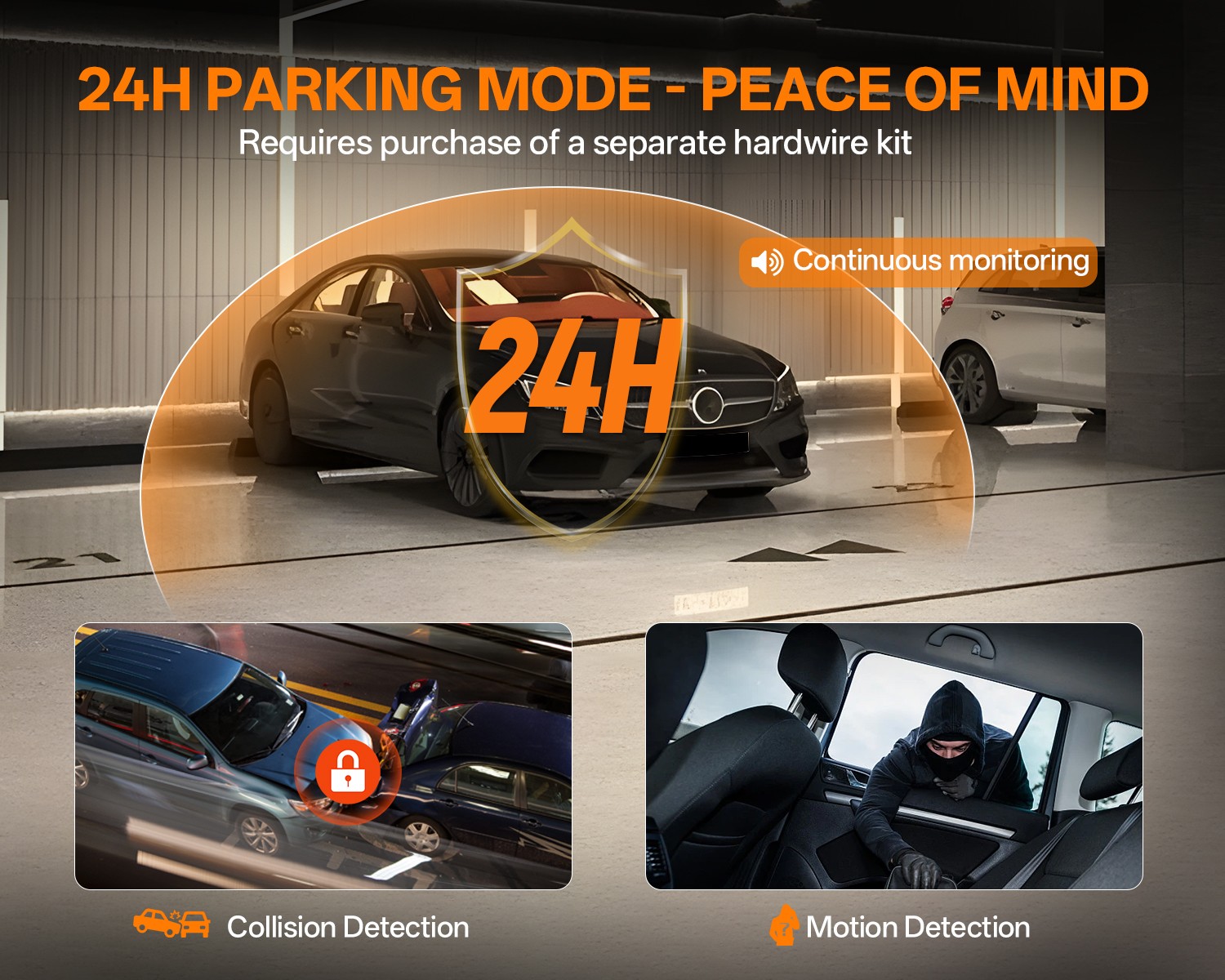 Dash Camera 4K Front Rear Inside DashCam Built-In WiFi & GPS, WDR Night Vision