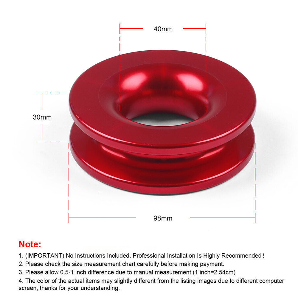 Snatch Block Pulley Winch Rope For Soft Shackle Ring Heavy Duty Recovery Ring AE