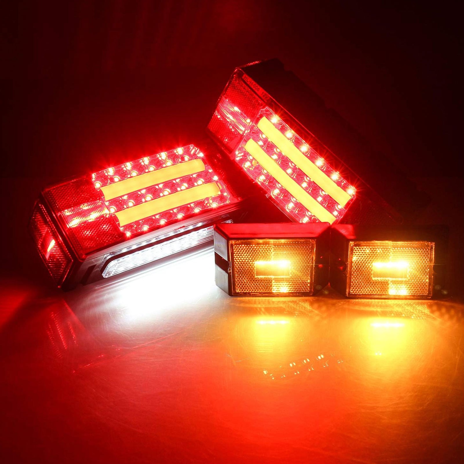 Rear Led Submersible Trailer Tail Lights Kit Boat Marker Truck Waterproof New