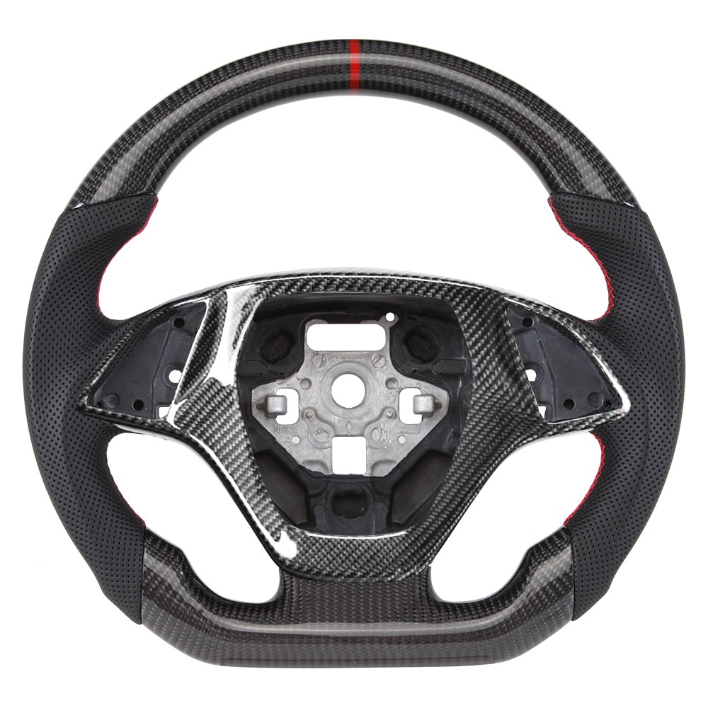 Carbon Fiber Steering Wheel for Chevrolet Corvette C7 ZR1 2014-2019 with CF Trim