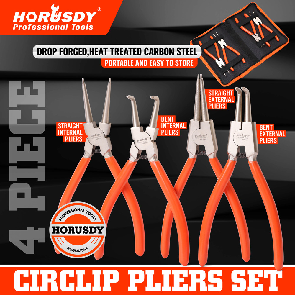 4pc 7″ Circlip Plier Snap Ring Pliers Portable Internal External Retaining Clip