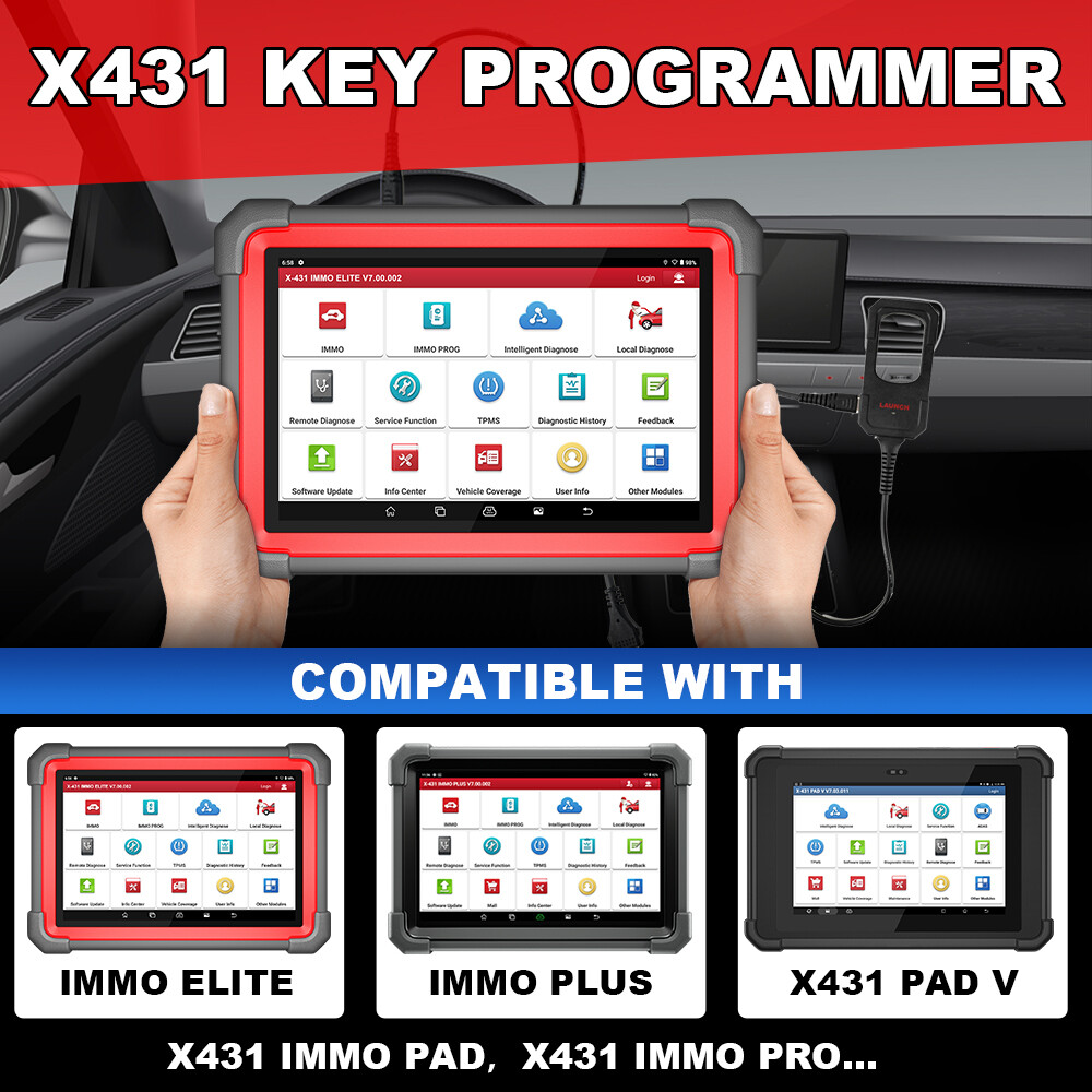 Launch X431 Key Programmer Remote Maker w/ Chip for IMMO Elite Plus PAD V VII