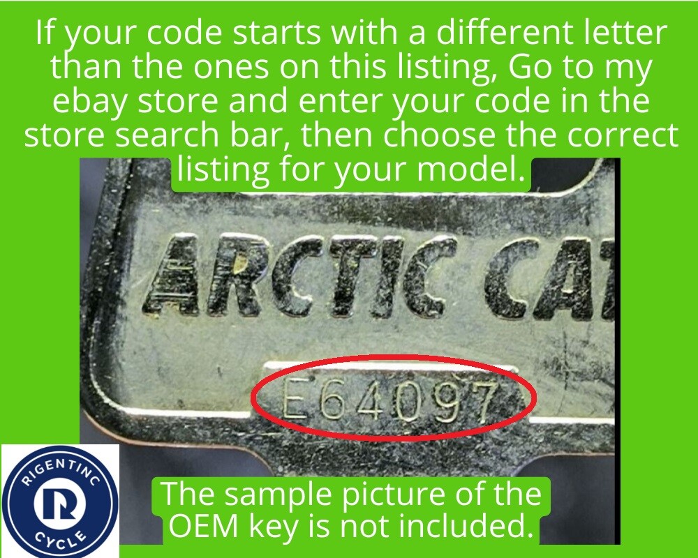 Arctic Cat Keys ATV Replacement Key Cut to your Code E59610-E69097 All Metal
