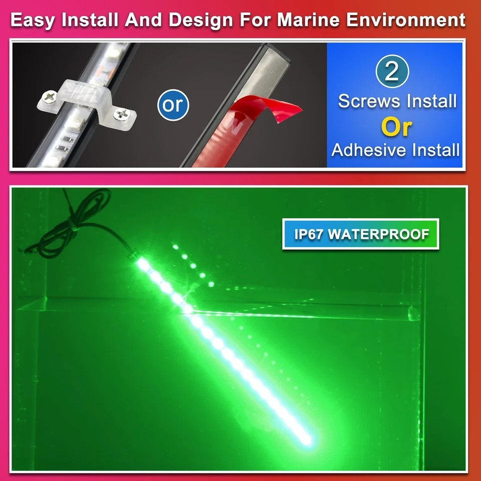 LED Boat Navigation Lights Red Green Marine Bow Lights Waterproof Strip
