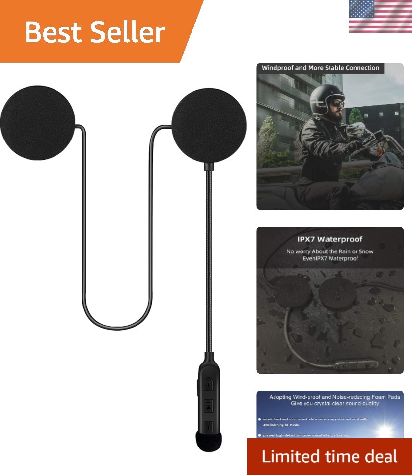 Long-Lasting Motorcycle Helmet Bluetooth Headset – Fast Charging & Easy Install
