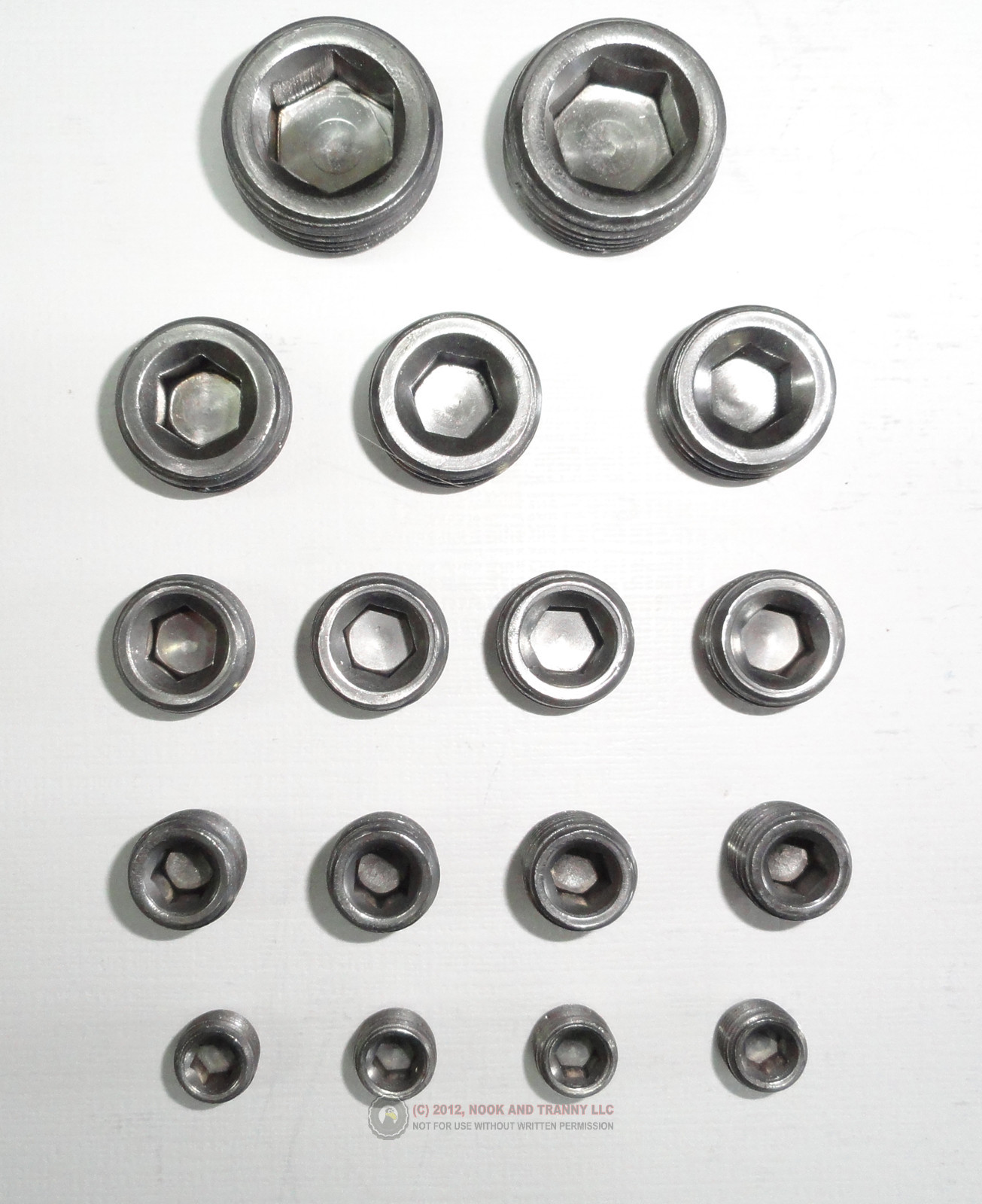 Engine Block Intake Manifold Plug Kit 1/8″ 1/4″ 3/8″ 1/2″ 3/4″ NPT PLAIN 17 pcs