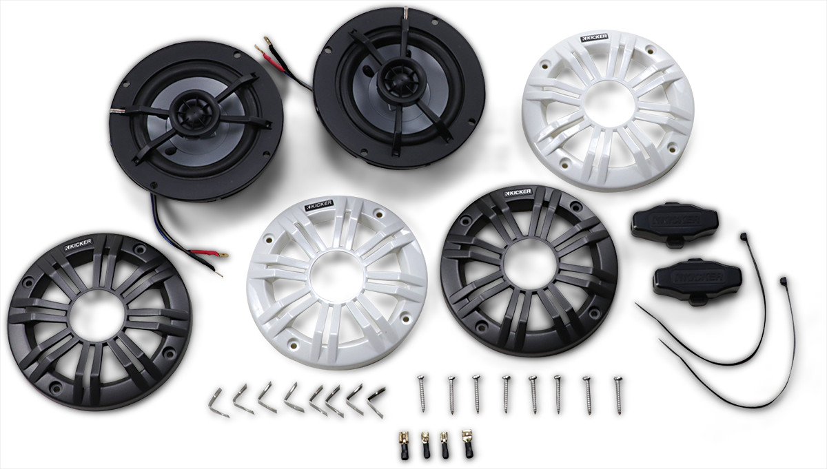 KICKER All-Weather 4″ 2-way 2 Ohm Speakers 45KM42