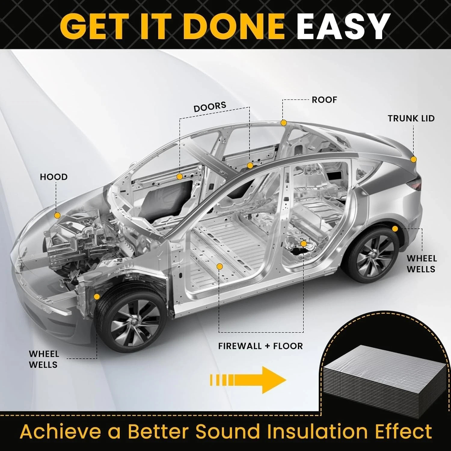 KILMAT 80 mil 31 sqft Car Sound Deadening Mat Butyl Automotive Sound Deadener Au
