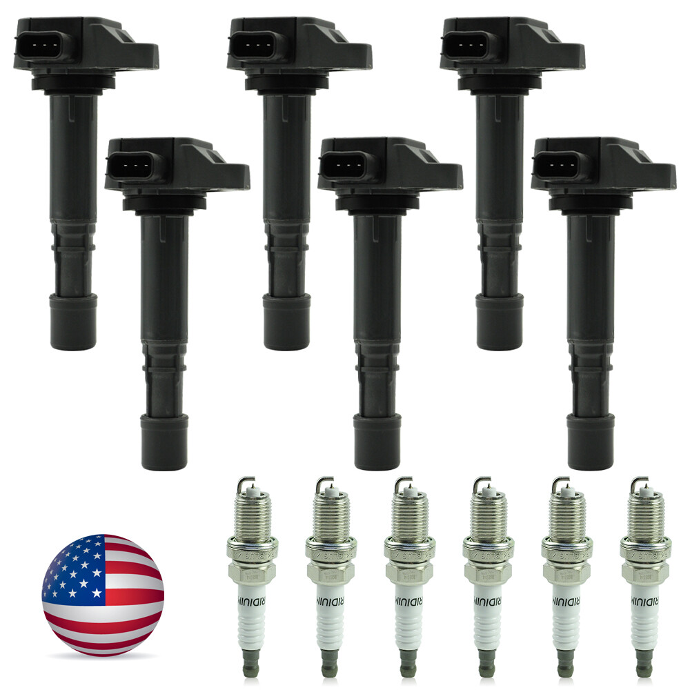 6X Ignition Coils + 6X Spark Plugs Set for 1999-2007 Honda Odyssey 3.5L UF242 US