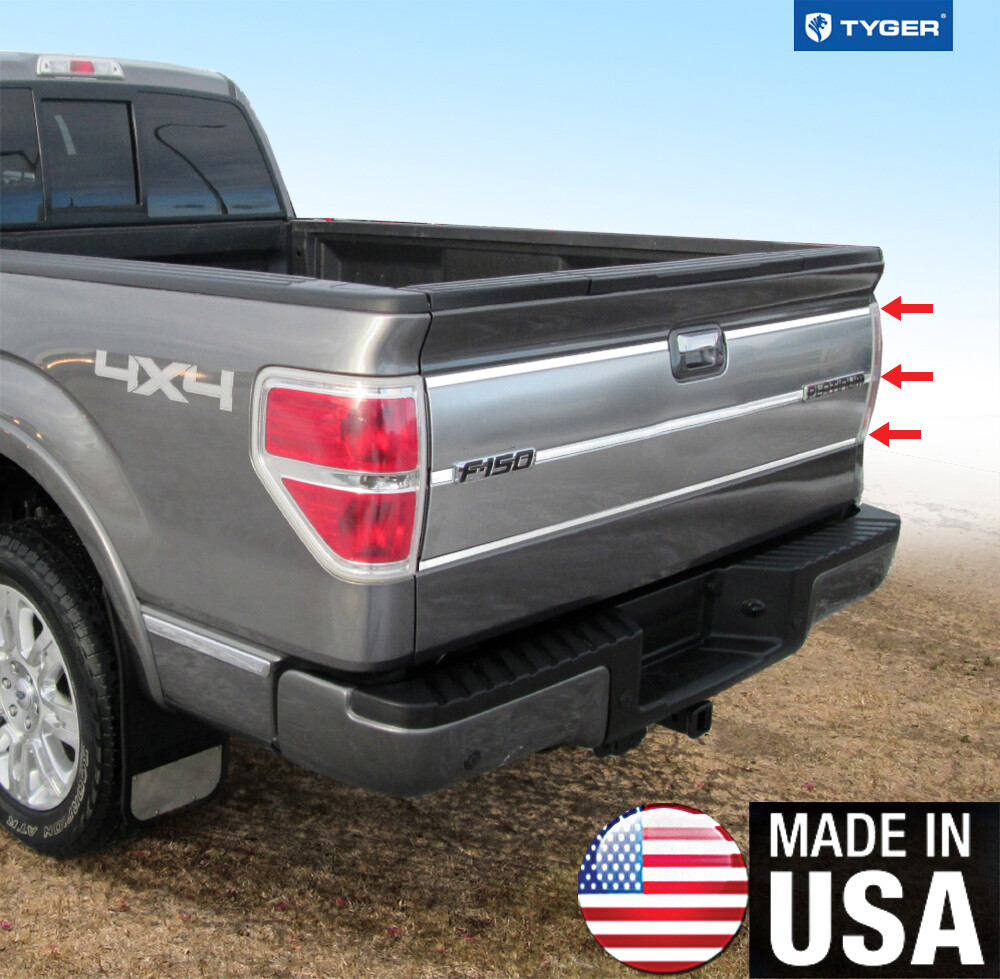 TYGER For 09-14 Ford F150 Tailgate Insert Platinum Model Panel Trim 1″ Wide 7PC