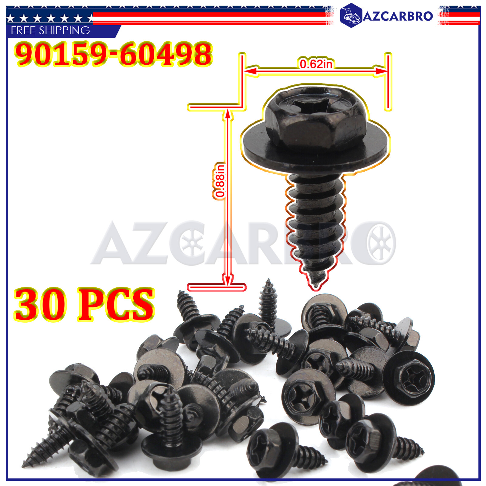 30X Screw Bolt Retainer Fender Liner Under Cover For 2014-2018 Toyota Highlander