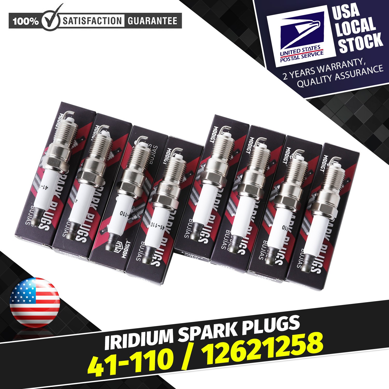 Set of 8 Premium 12621258/ 41-110 Iridium Spark Plugs Kit New And High Quality