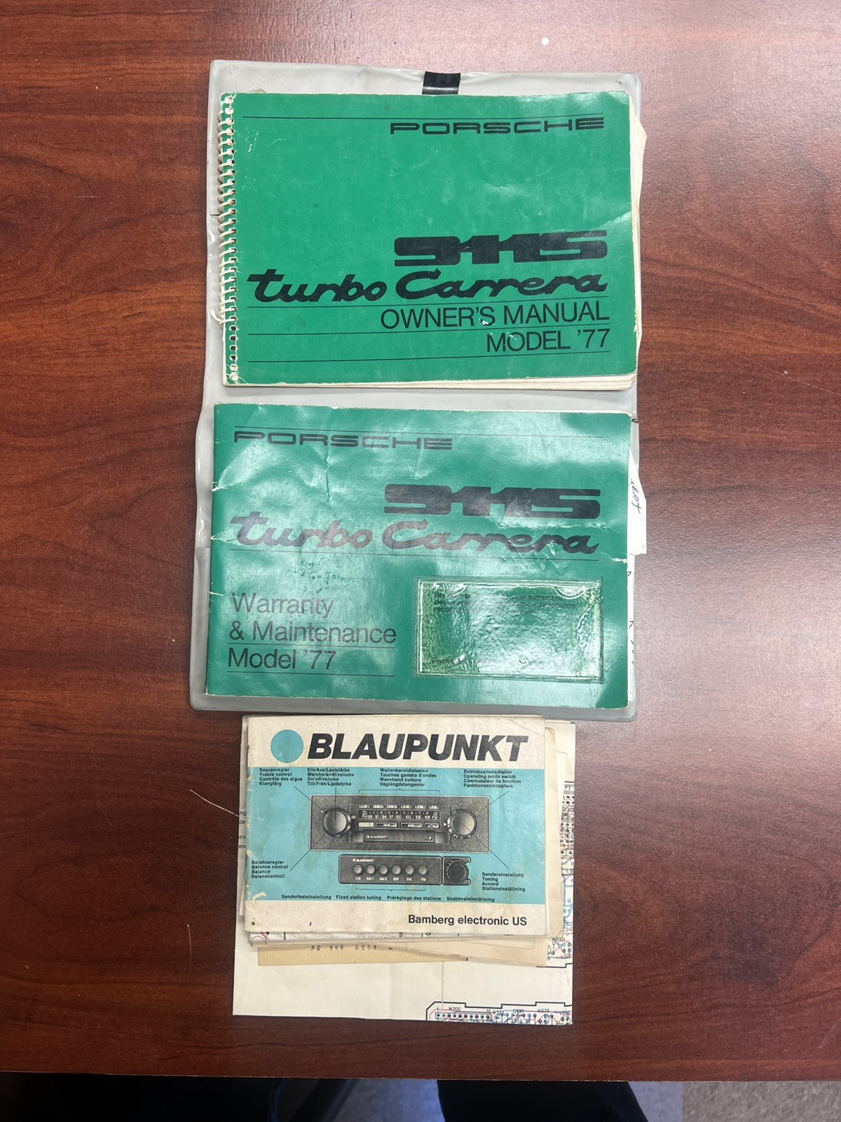 Owners Manual & Warranty/Maintenance Book for 1977 Porsche 911S or Turbo Carrera