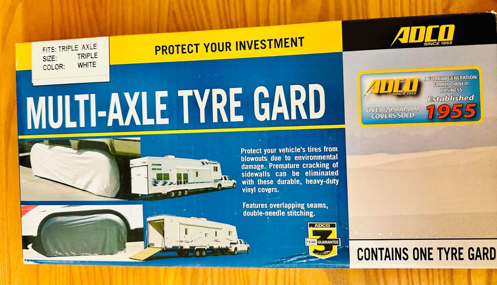 ADCO 3983 TRIPLE AXLE TRAILER STANDARD TYRE GARD 27″-29″ WHITE