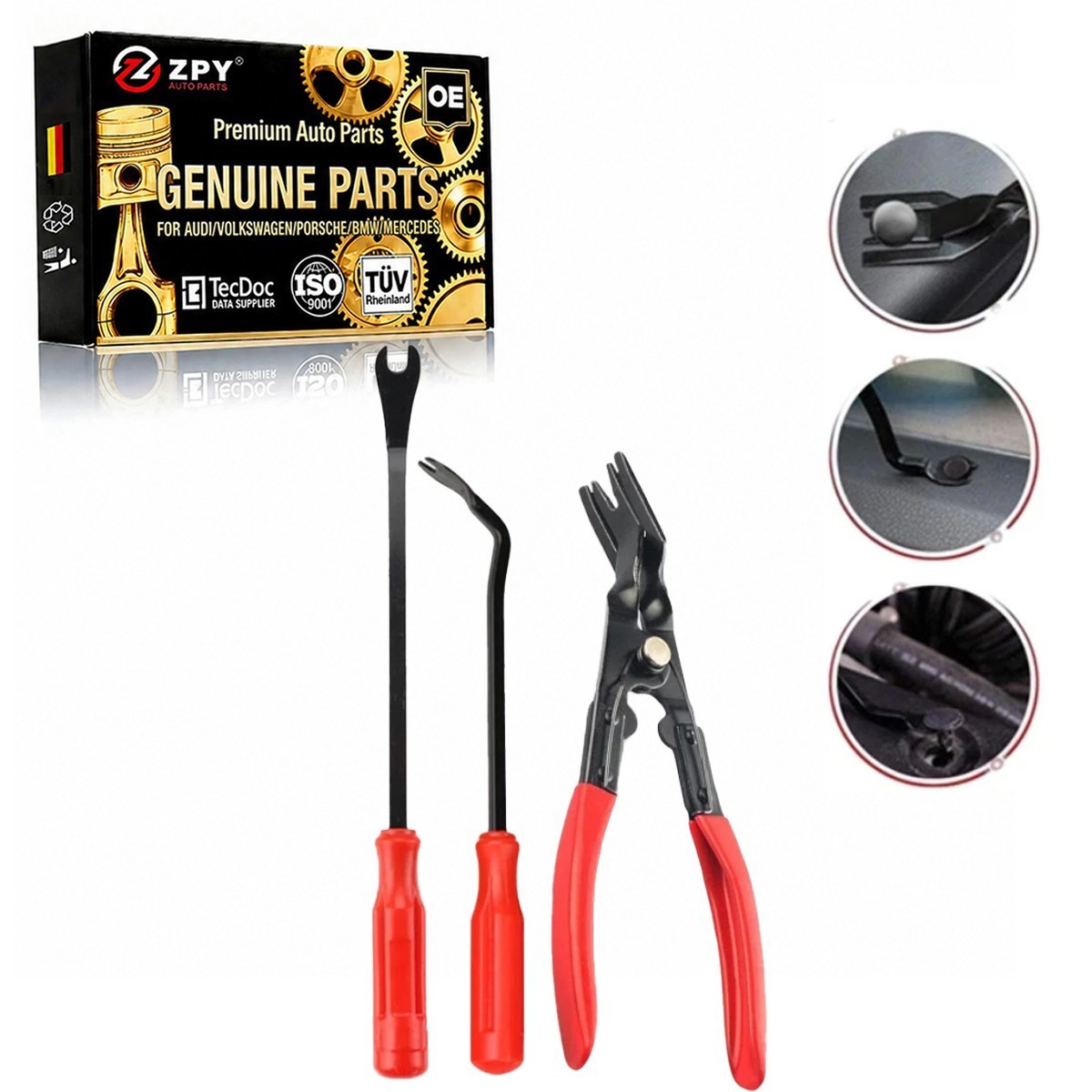 3PCS Auto Trim Clip Remover Tool Removal Pliers Fastener Door Panel Retainer