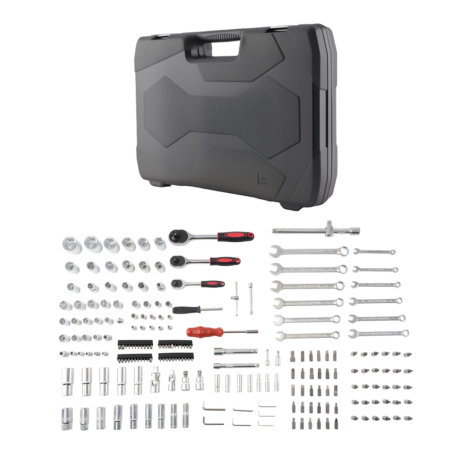 216PCS Ratchet Wrench Socket Set 1/4 3/8 1/2 DR Tool Kit w/Blow Case