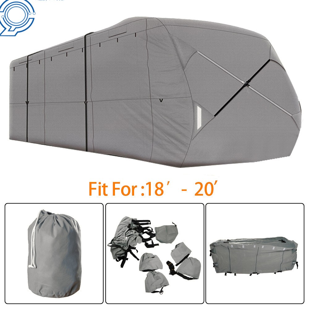 Waterproof Anti-UV Travel Trailer RV Cover For 18′-33′ Camper Non-Woven Fabric