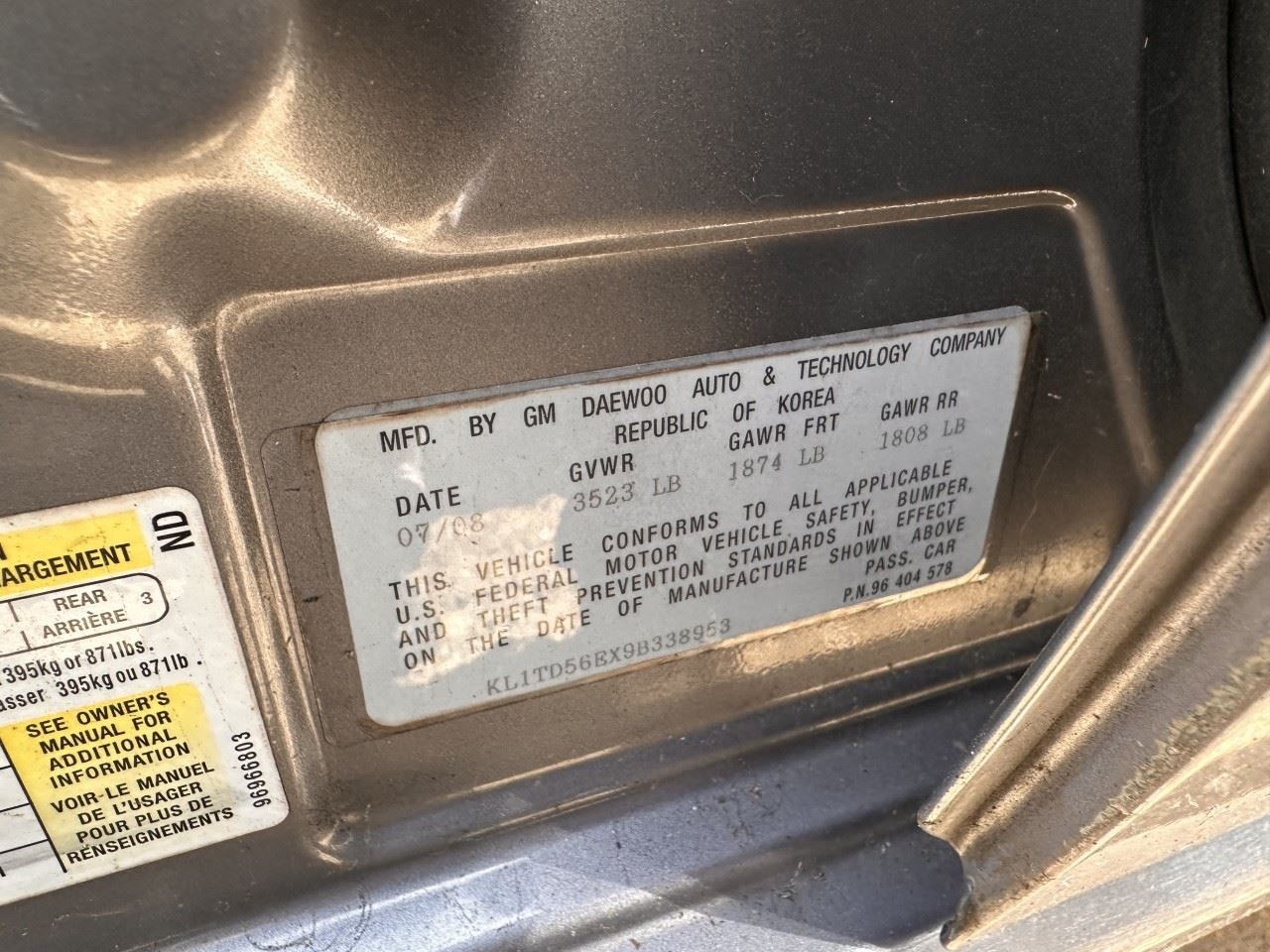 2009-2011 Chevrolet Aveo Engine ECM Electronic Control Module OEM 1535248