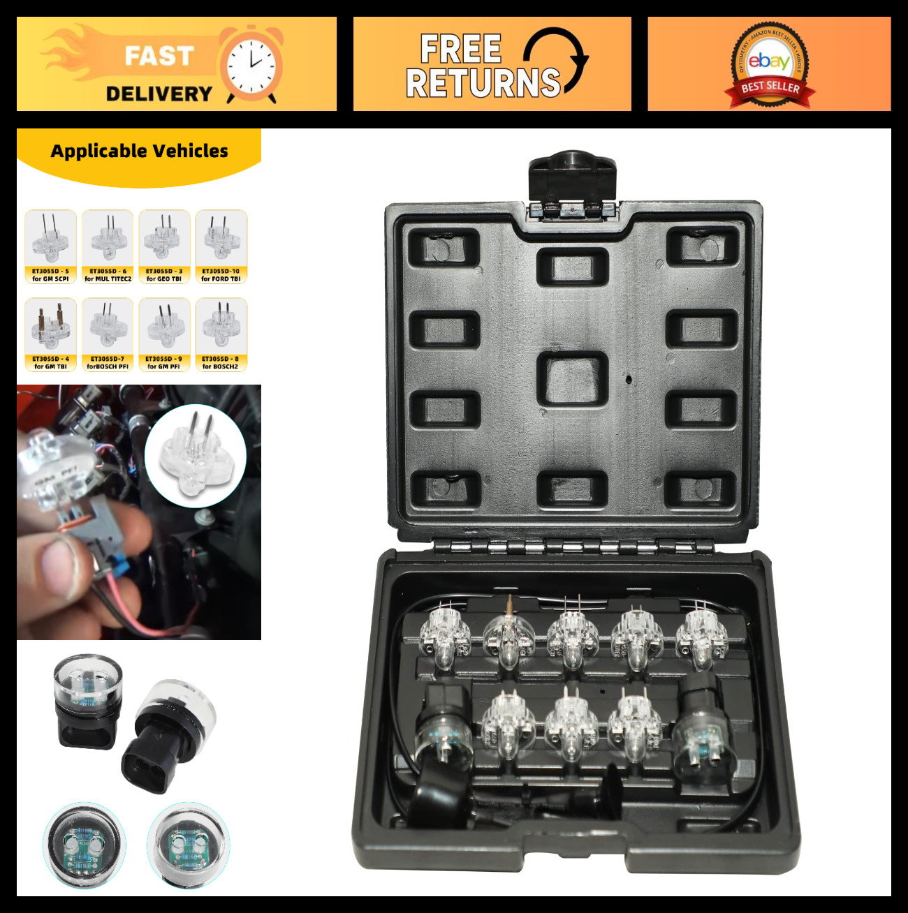 Fuel Injector Noid Light Test Kit | IAC Tester for GM Ford Bosch PFI TBI SCPI