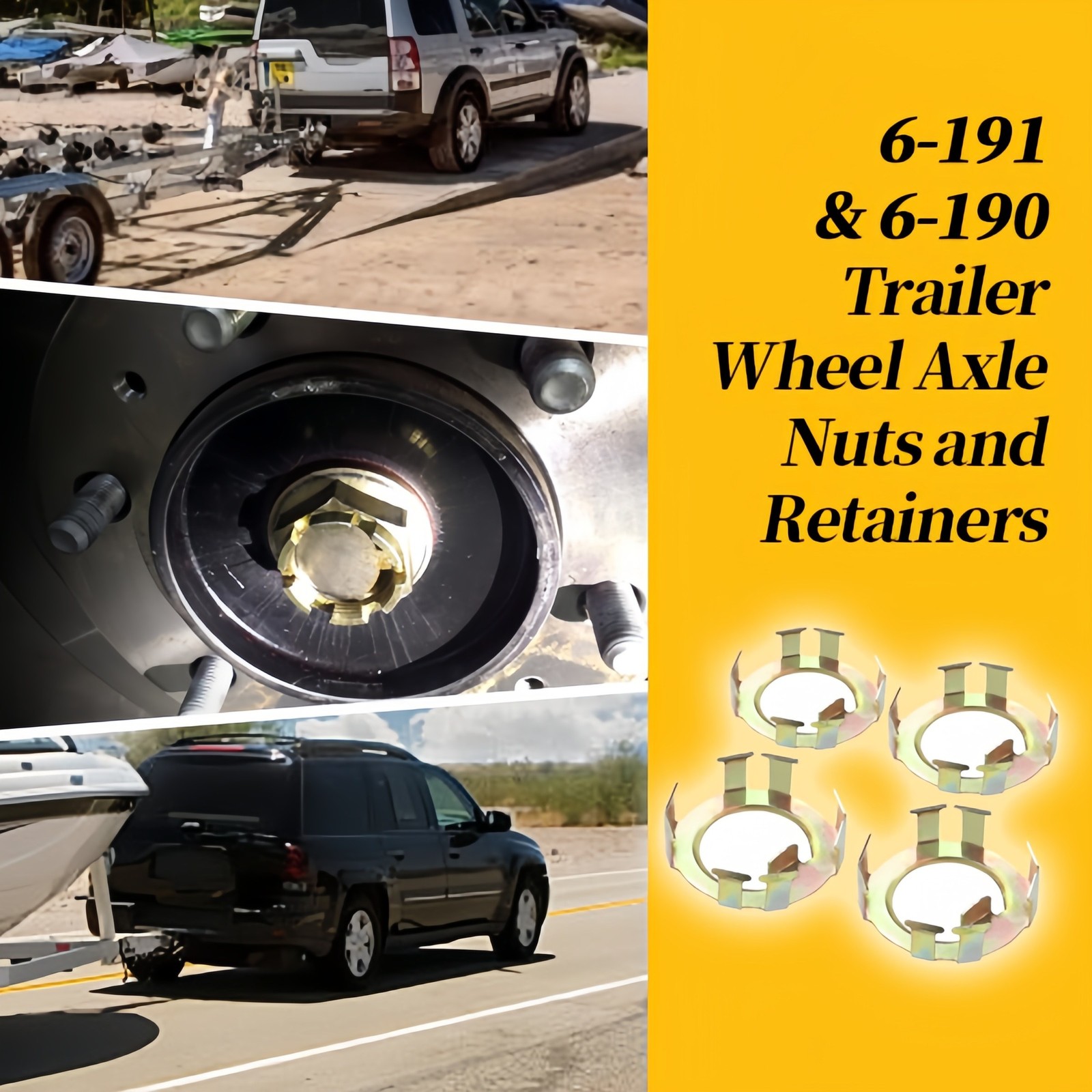 4x 6-190 Trailer Spindle Nut Retainer For 2K &8K Dexter Axle Anti Loosening Nuts