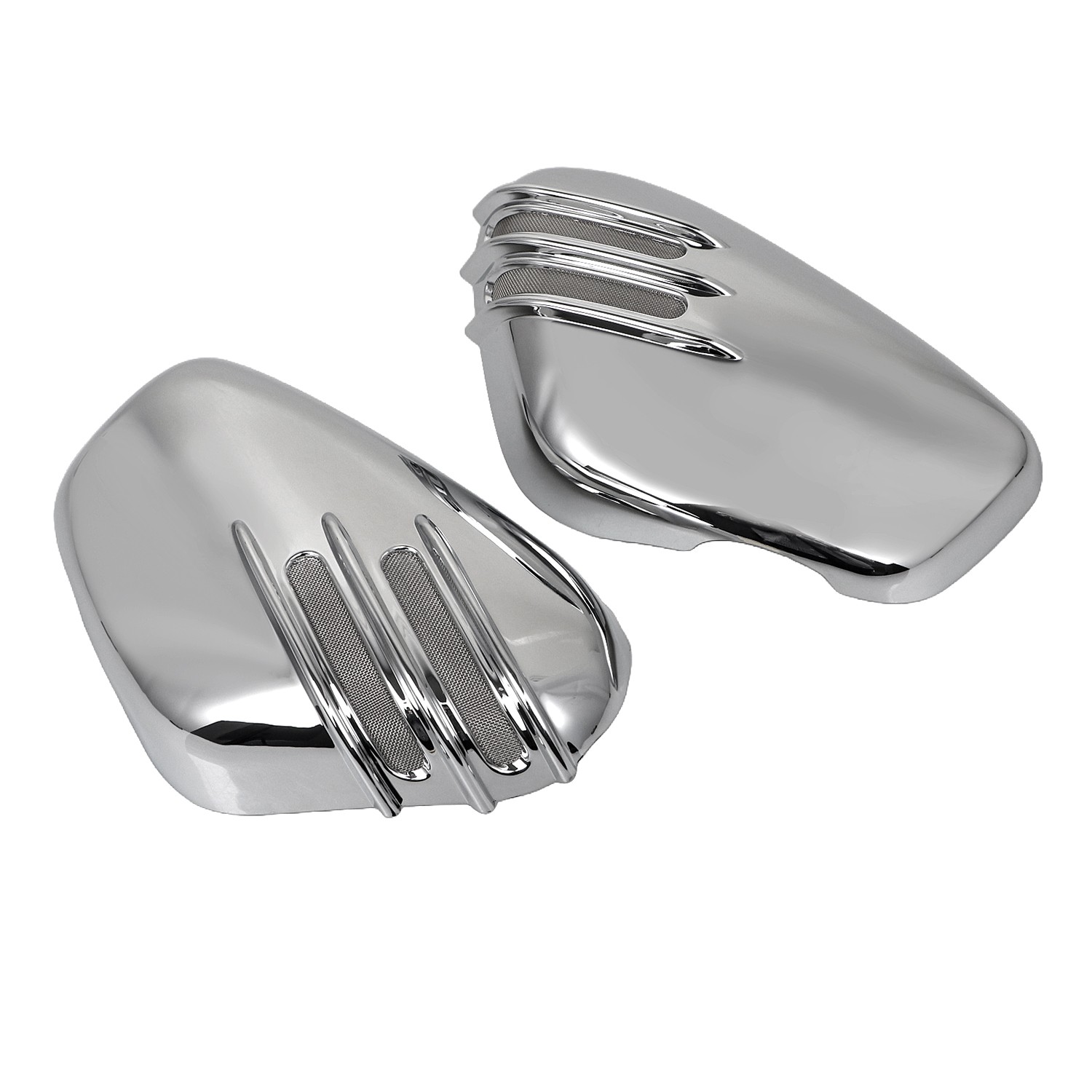 2x Chrome ABS Plastic Battery Side Fairing Covers For Bobber & Speedmaster 1200