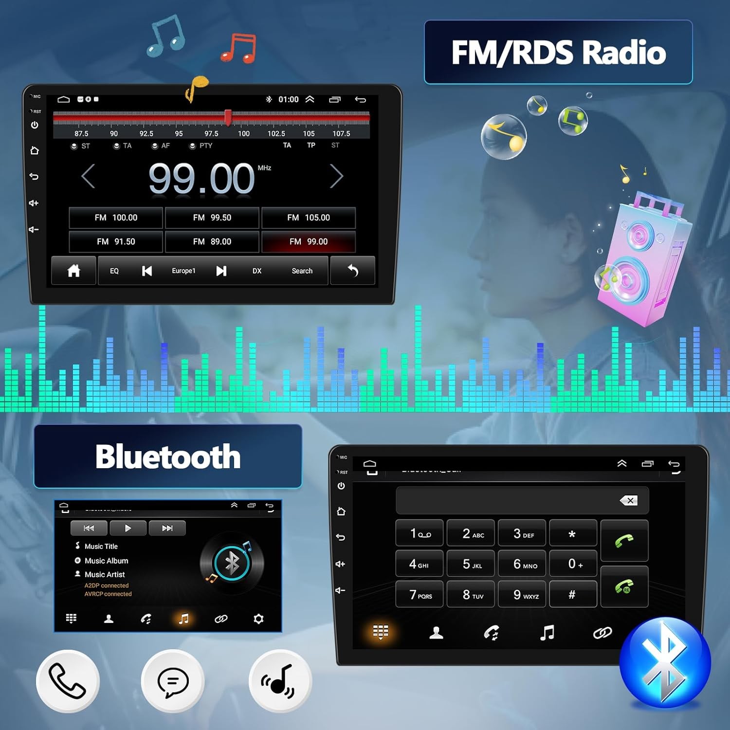 ANDROID 15 CARPLAY CAR STEREO RADIO GPS DSP 2+64GB FOR HUMMER H2 2008-2009