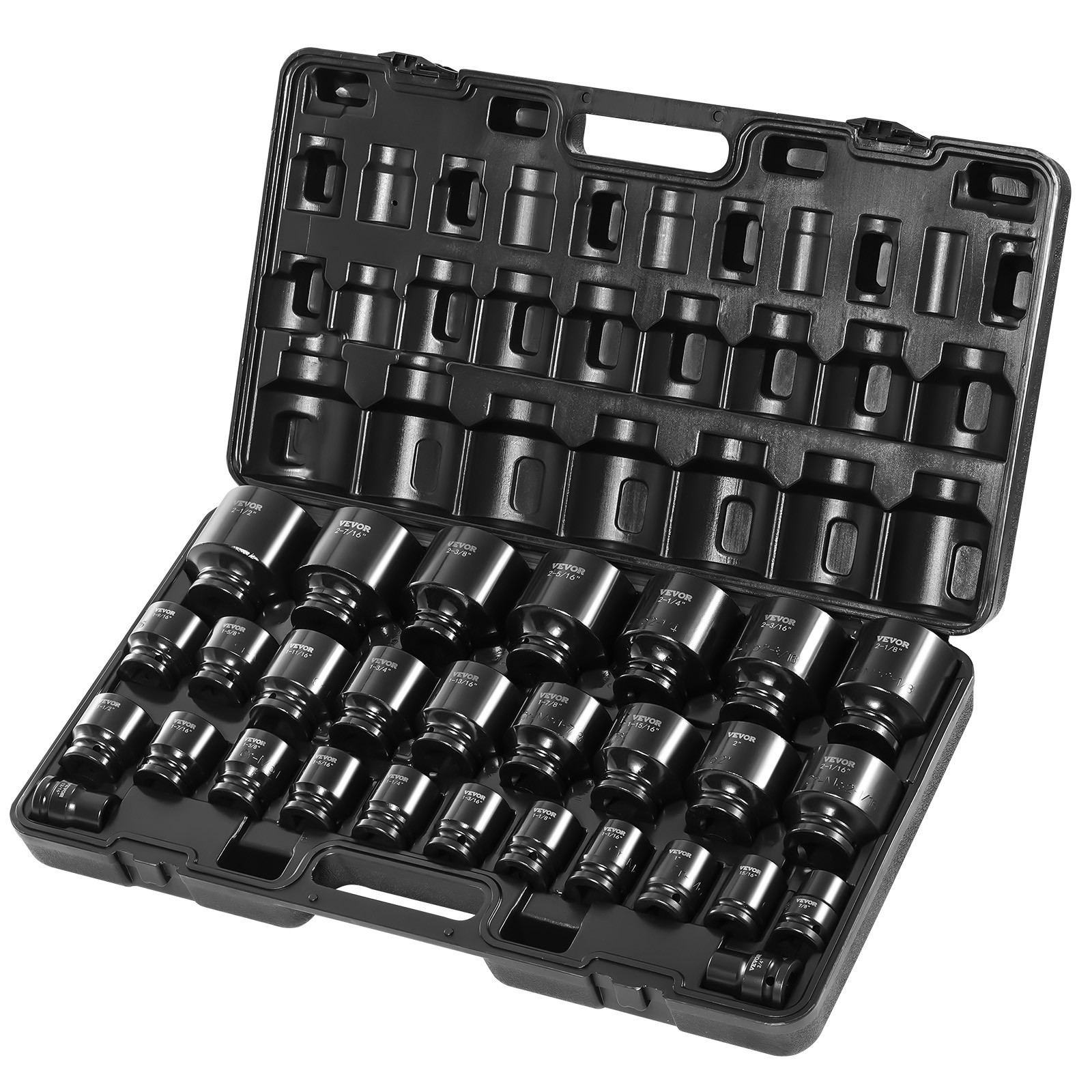 VEVOR Impact Sockets Set 3/4 Inch Drive 29 PCS 3/4 inch – 2-1/2 inch 6-Point Set