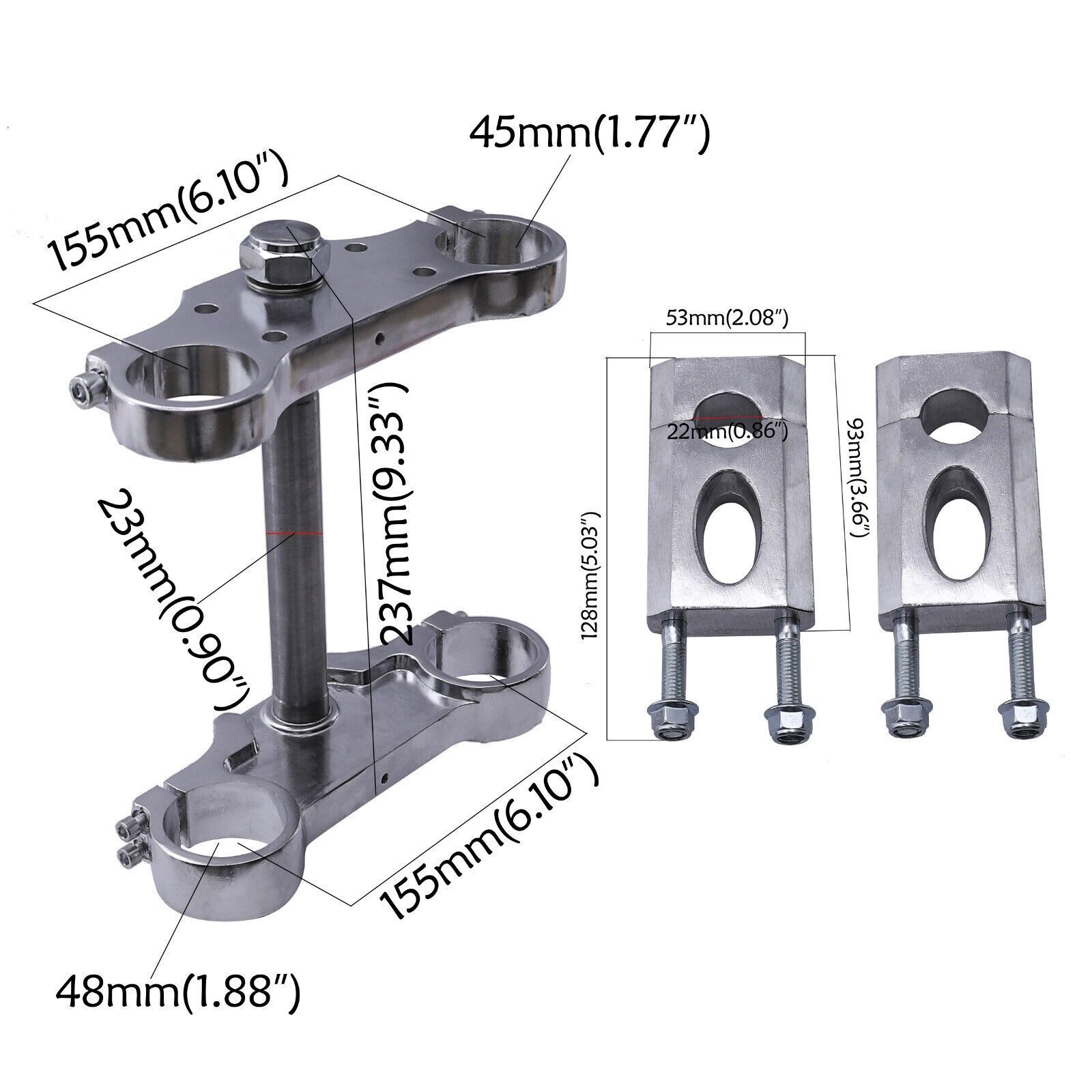 Upside Down 630mm Front Forks 45/48mm Triple Tree Clamp Riser Pocket Monkey Bike