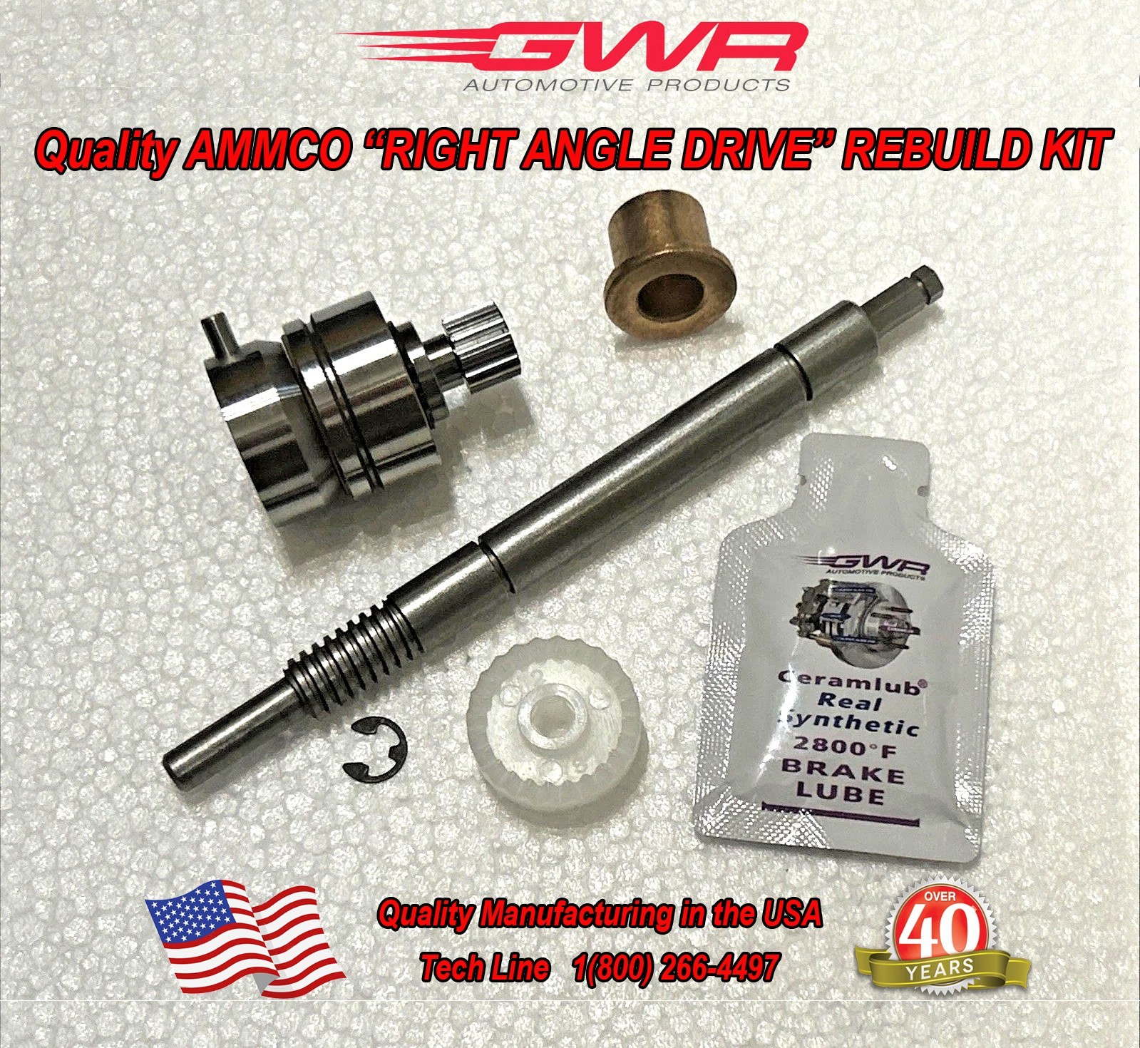 Ammco Right Angle Rebuild Kit: Bearing Assembly, Worm Drive, Shear Gear, Bushing
