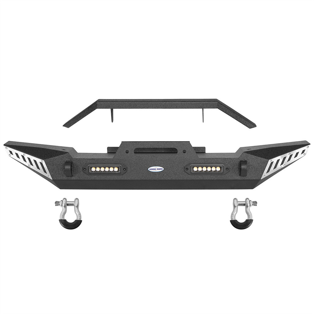 Hooke Road Fit 97-06 Jeep Wrangler TJ Front Bumper Reinforcement Textured Steel