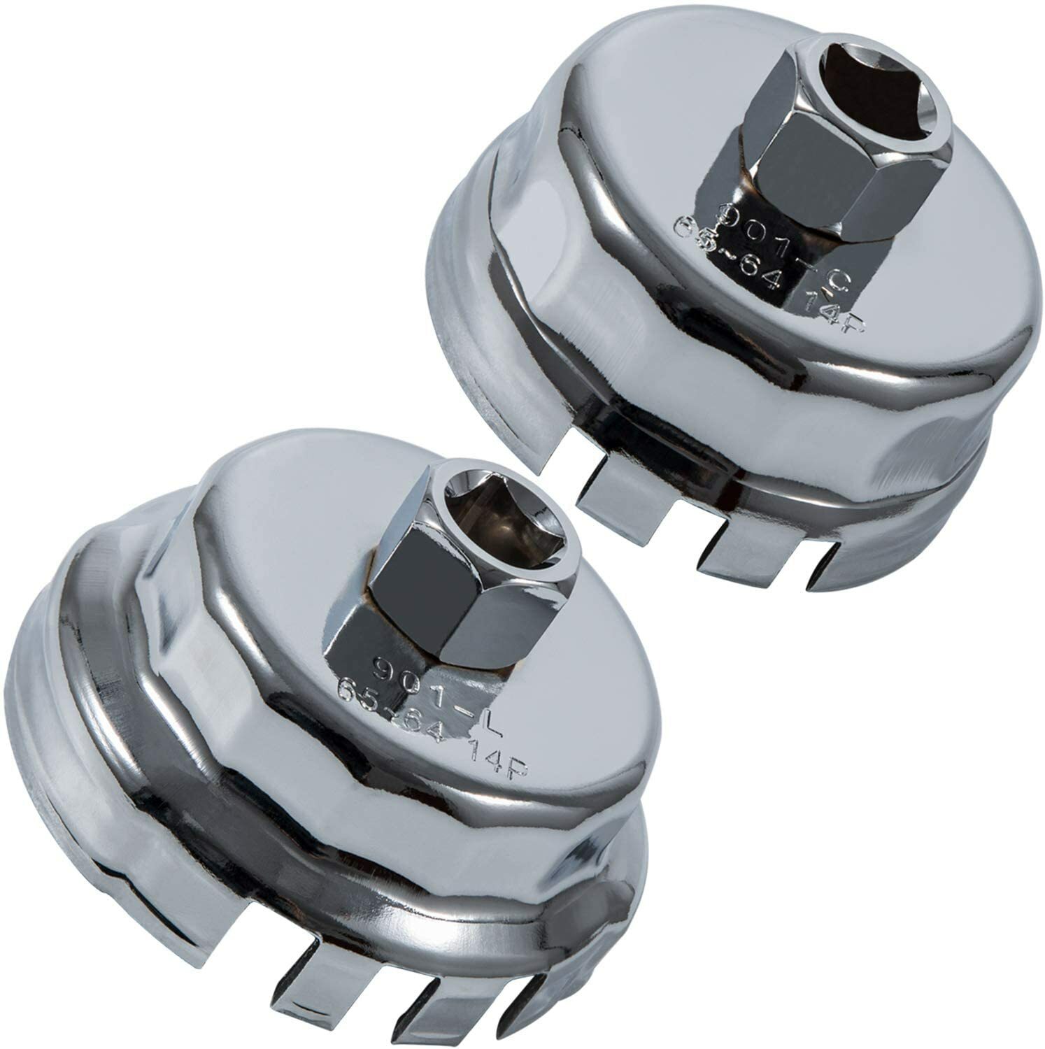 2PCS 64mm 14 flute Oil Filter Cap Wrench Tool for Toyota Lexus 1.8L & 2.0L-5.7L